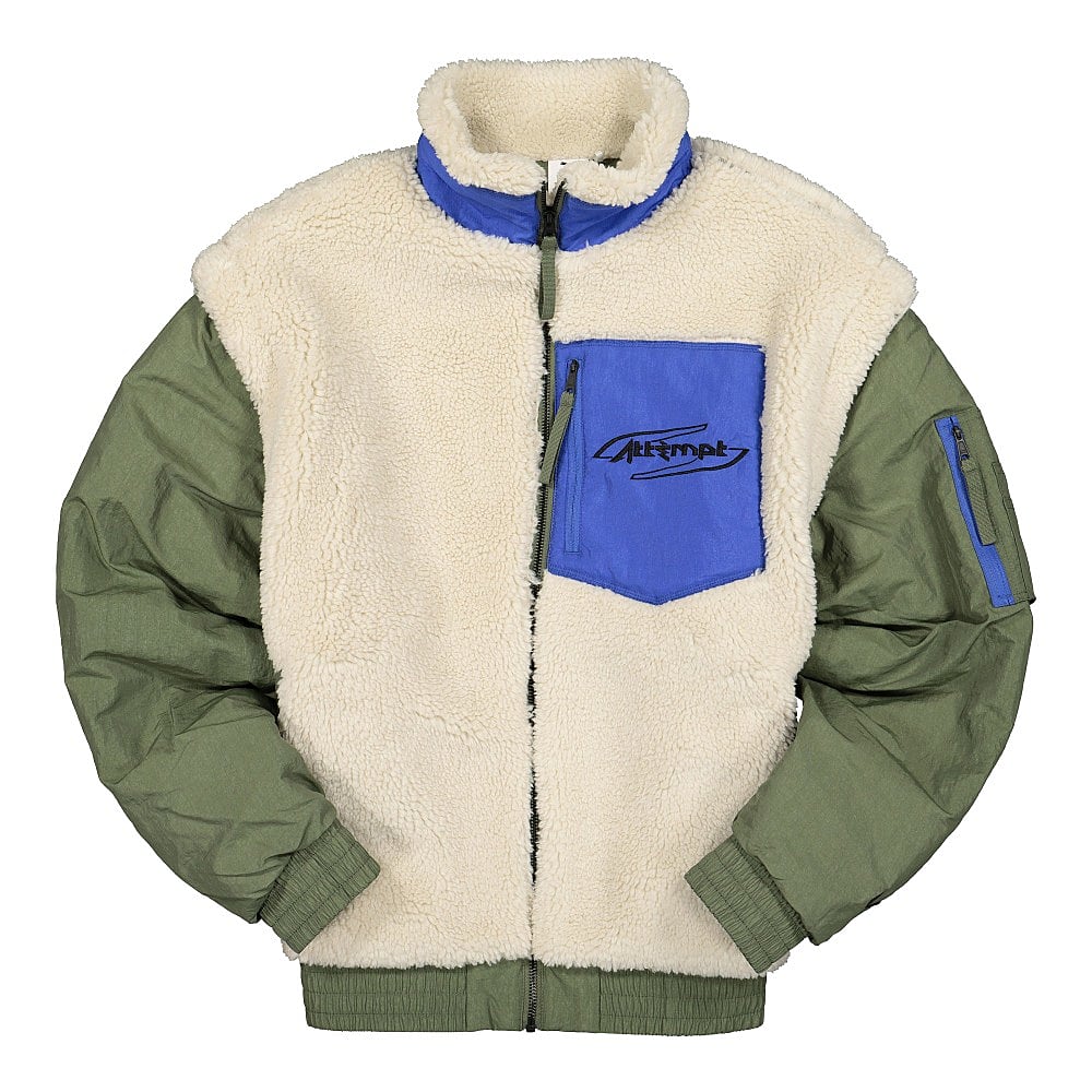 Puma Attempt x Puma Sherpa Bomber Olive Fleece Jackets 598257 75 | Overkill