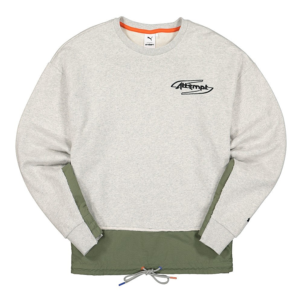 Puma Attempt x Puma Crew Light Gray Heather Sweatshirts 598273 04 | Overkill