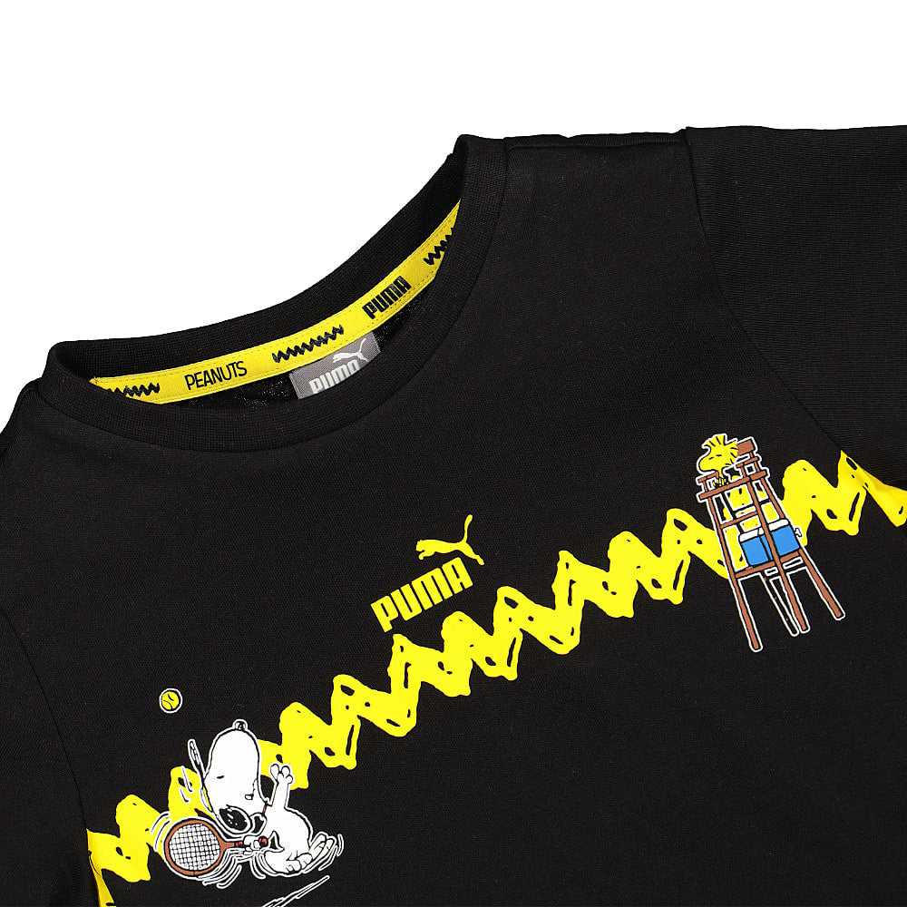 Puma Peanuts x Puma Graphic Tee Puma Black T-Shirts Close-up | Overkill
