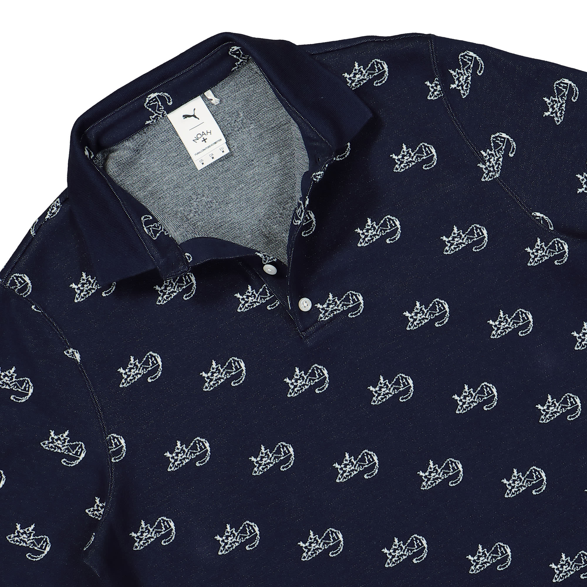 Puma Jacquard Polo Puma Navy Polo Shirts Close-up | Overkill