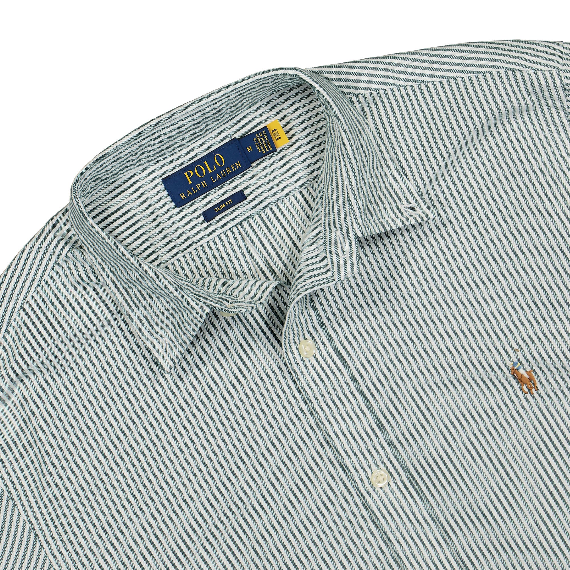 Polo Ralph Lauren Slim-Fit Oxford Shirt Green / White Shirts Close-up | Overkill