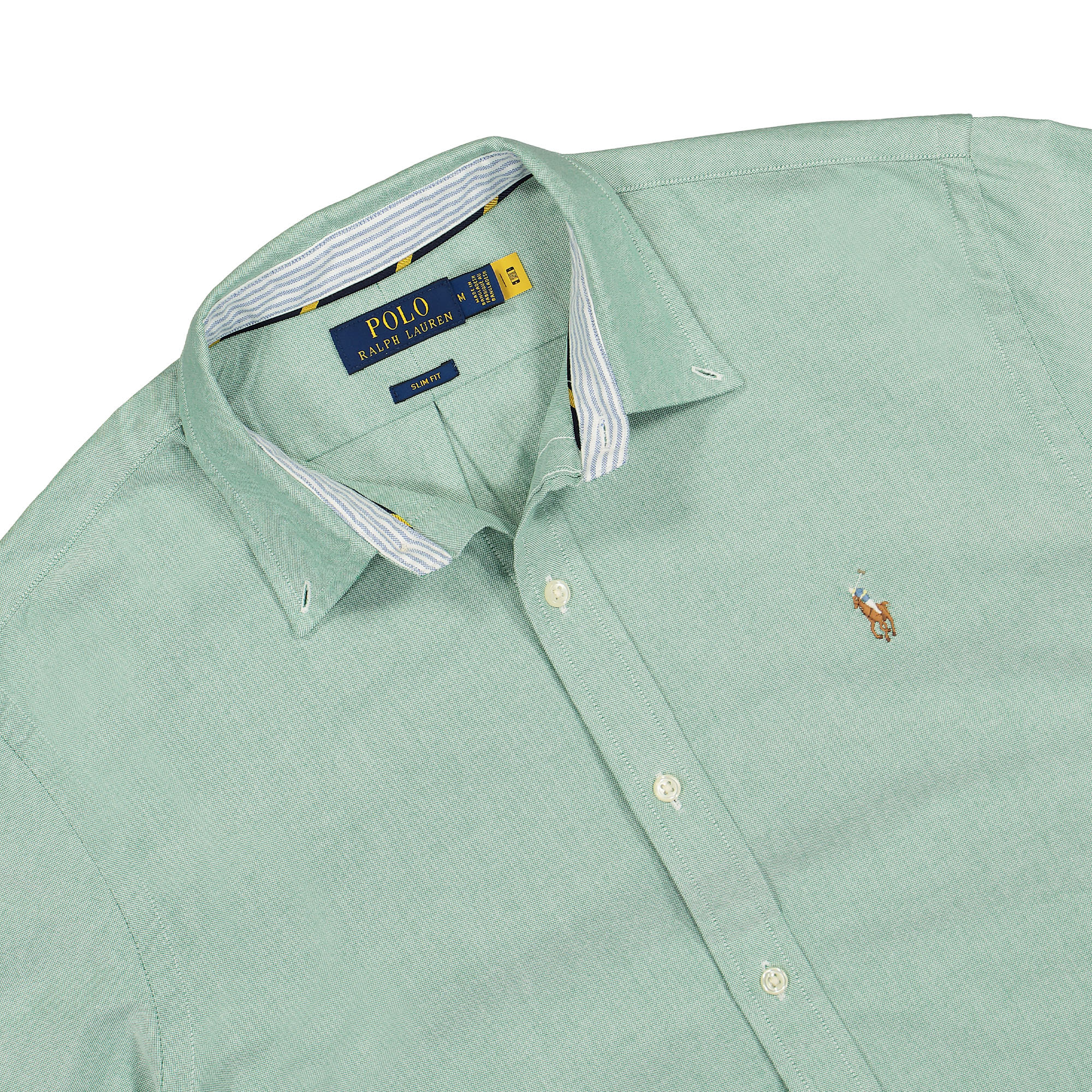 Polo Ralph Lauren Slim-Fit Oxford Shirt College Green Shirts Close-up | Overkill