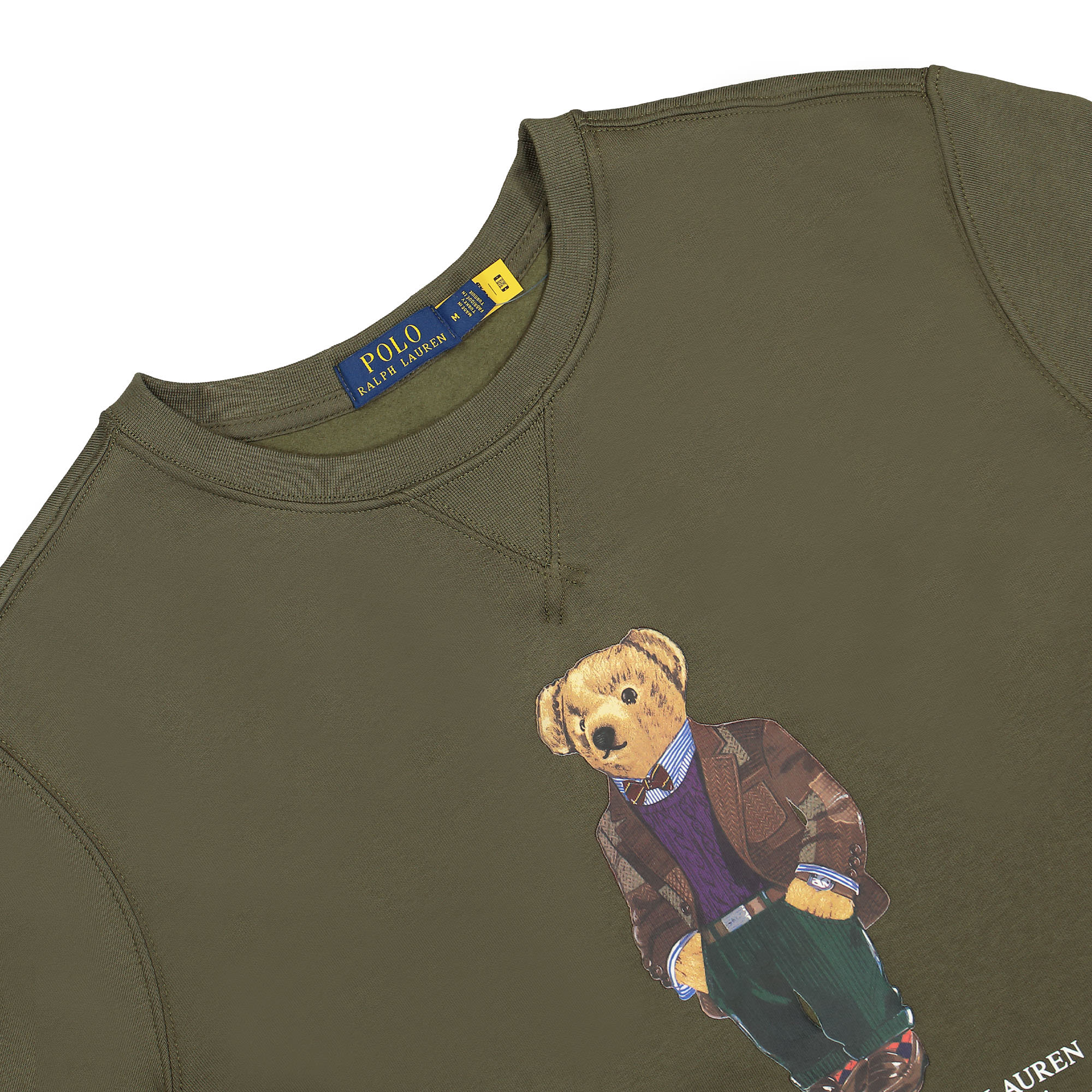 Polo Ralph Lauren Classics Long Sleeve Polo Bear Sweatshirt Expedition Olive Sweatshirts Close-up | Overkill