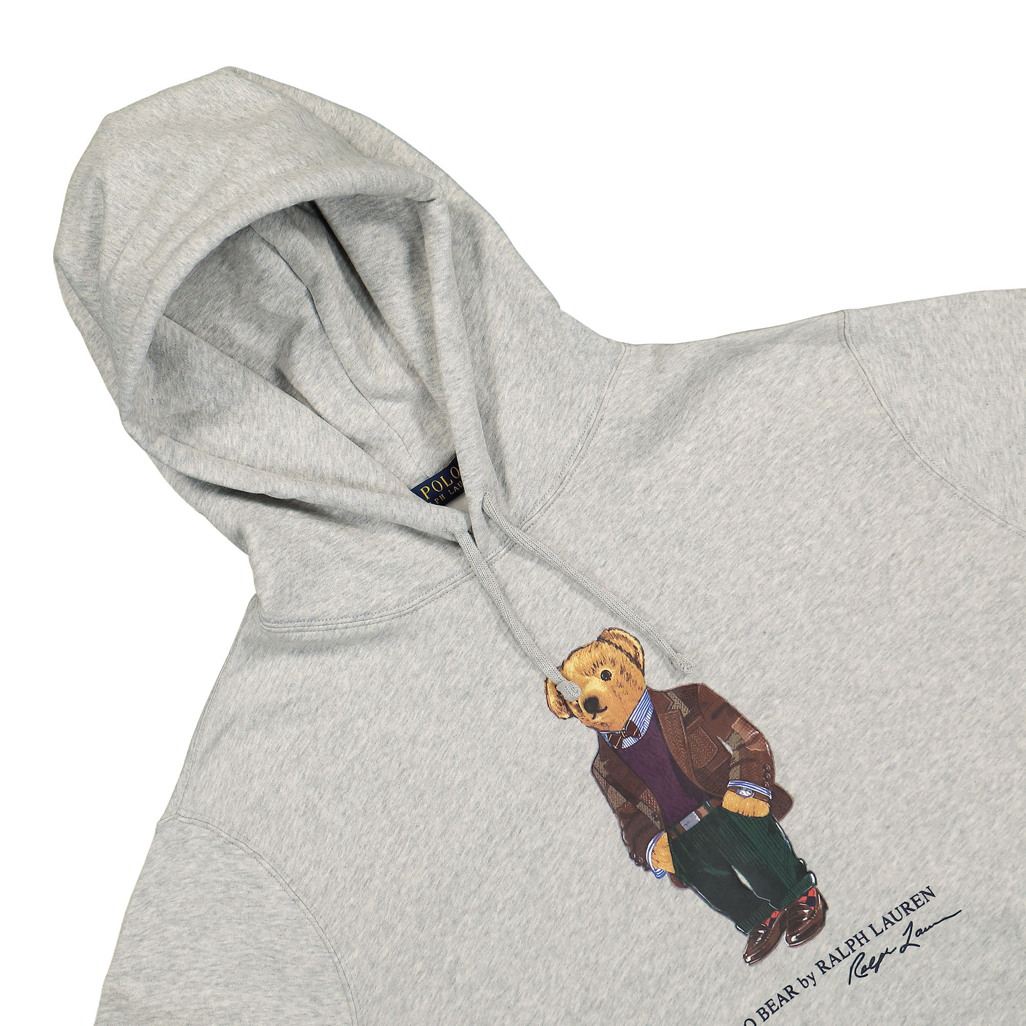 Polo Ralph Lauren Long Sleeve Polo Bear Sweatshirt Hoodie Heather Grey Hoodies Close-up | Overkill
