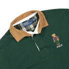 Polo Ralph Lauren Long Sleeve Polo Bear Rugby Shirt College Green Longsleeves Close-up | Overkill