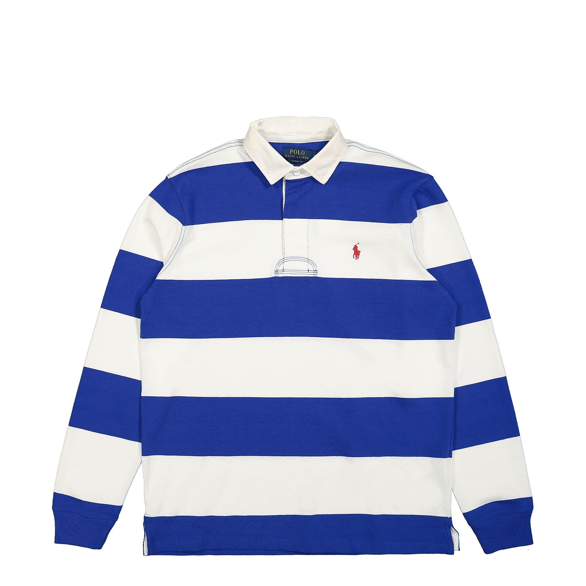 Polo Ralph Lauren Striped Jersey Rugby Shirt Iris Blue / White Shirts 710900566014 | Overkill