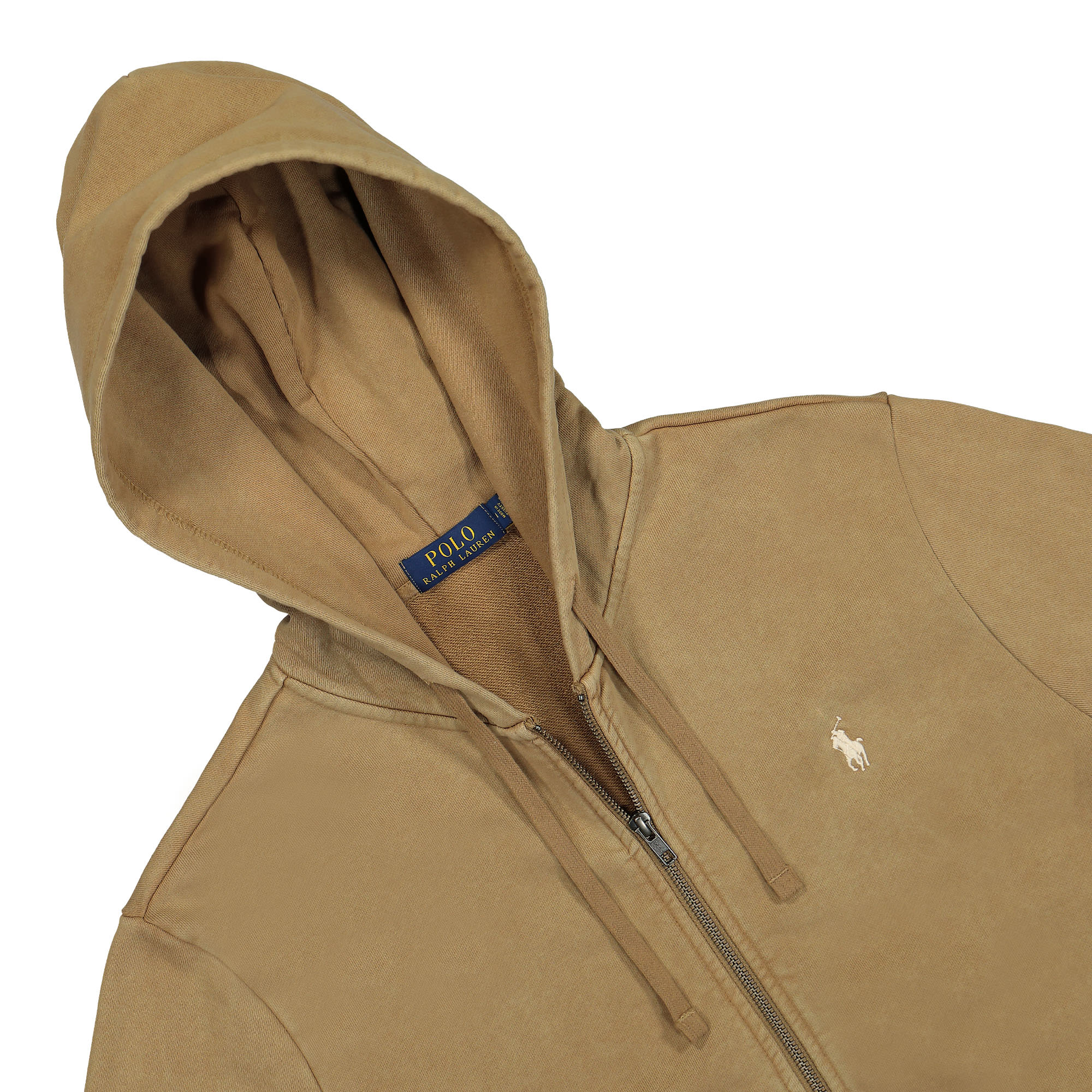 Polo Ralph Lauren Classics Long Sleeve Full-Zip Sweatshirt Hoodie Rustic Tan Hoodies Close-up | Overkill