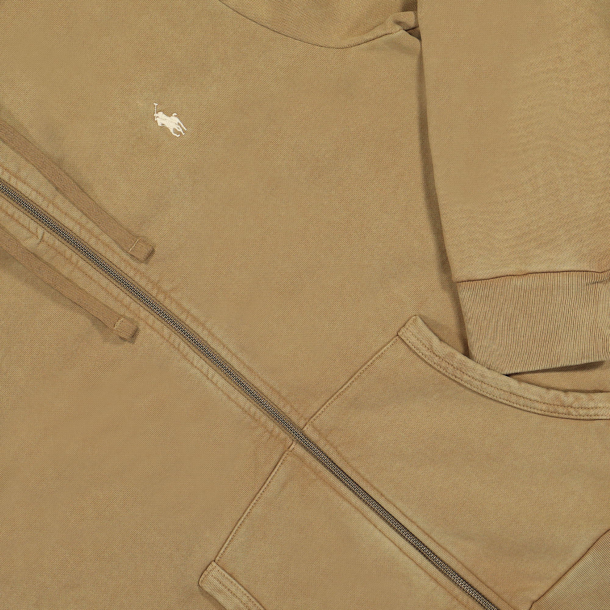 Polo Ralph Lauren Classics Long Sleeve Full-Zip Sweatshirt Hoodie Rustic Tan Hoodies Detailfoto | Overkill