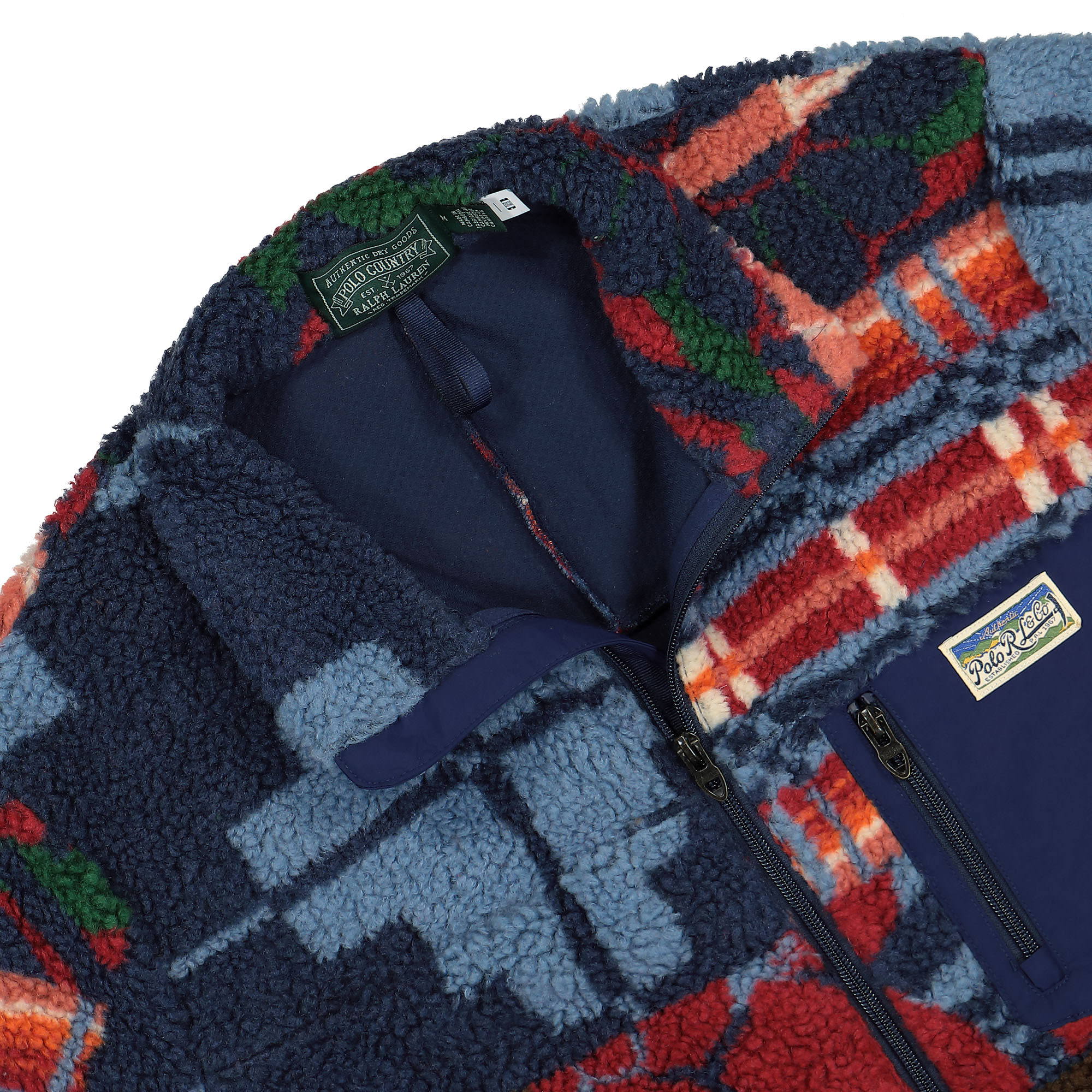 Polo Ralph Lauren Hi-Pile Jacquard Full-Zip Jacket Multi Fleece Jackets Close-up | Overkill