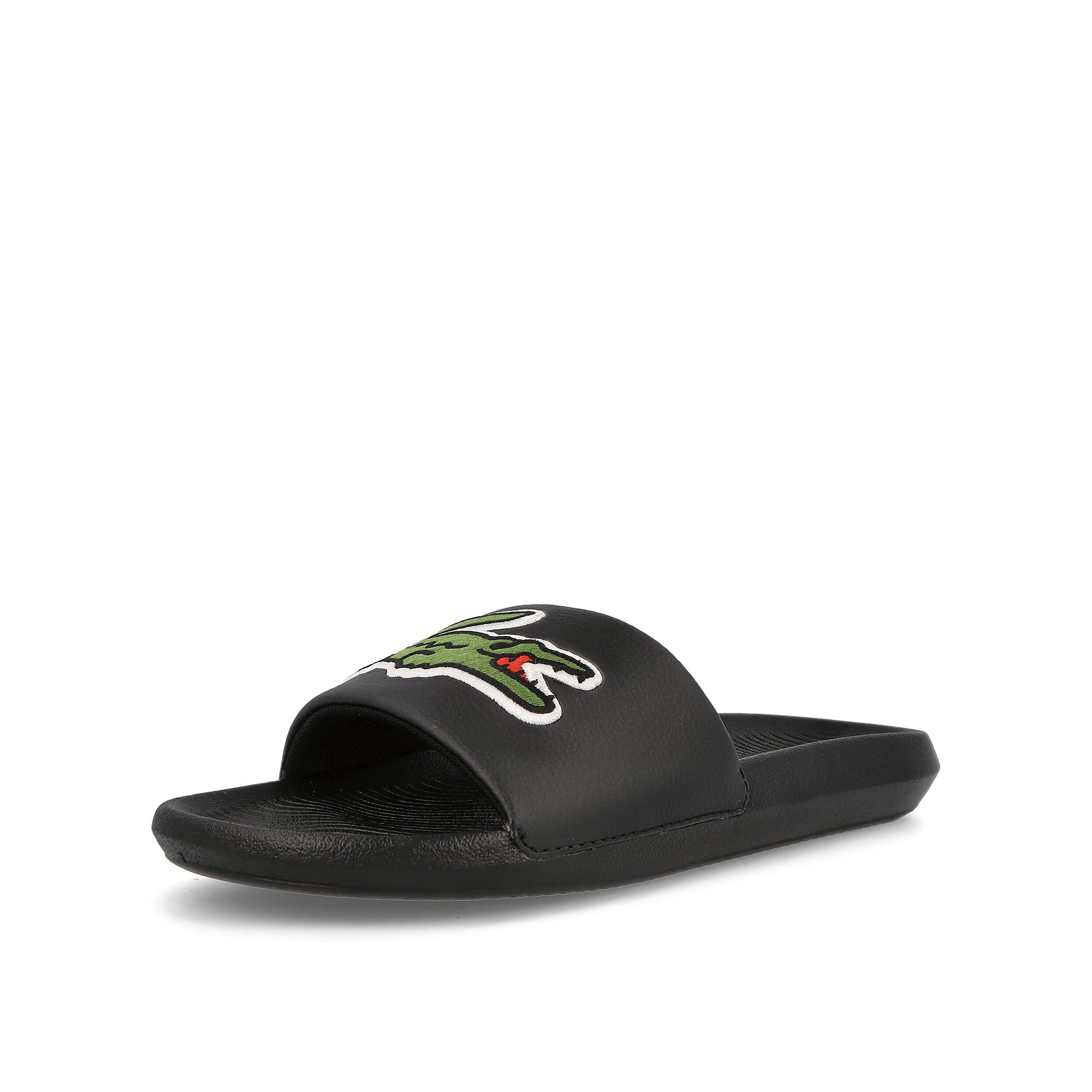 Lacoste croco slide Black-Green Slides, Sandals & Slippers  Close Up | Overkill