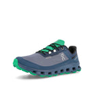 On Cloudvista Waterproof Metal / Denim Low Top Sneakers  Close Up | Overkill