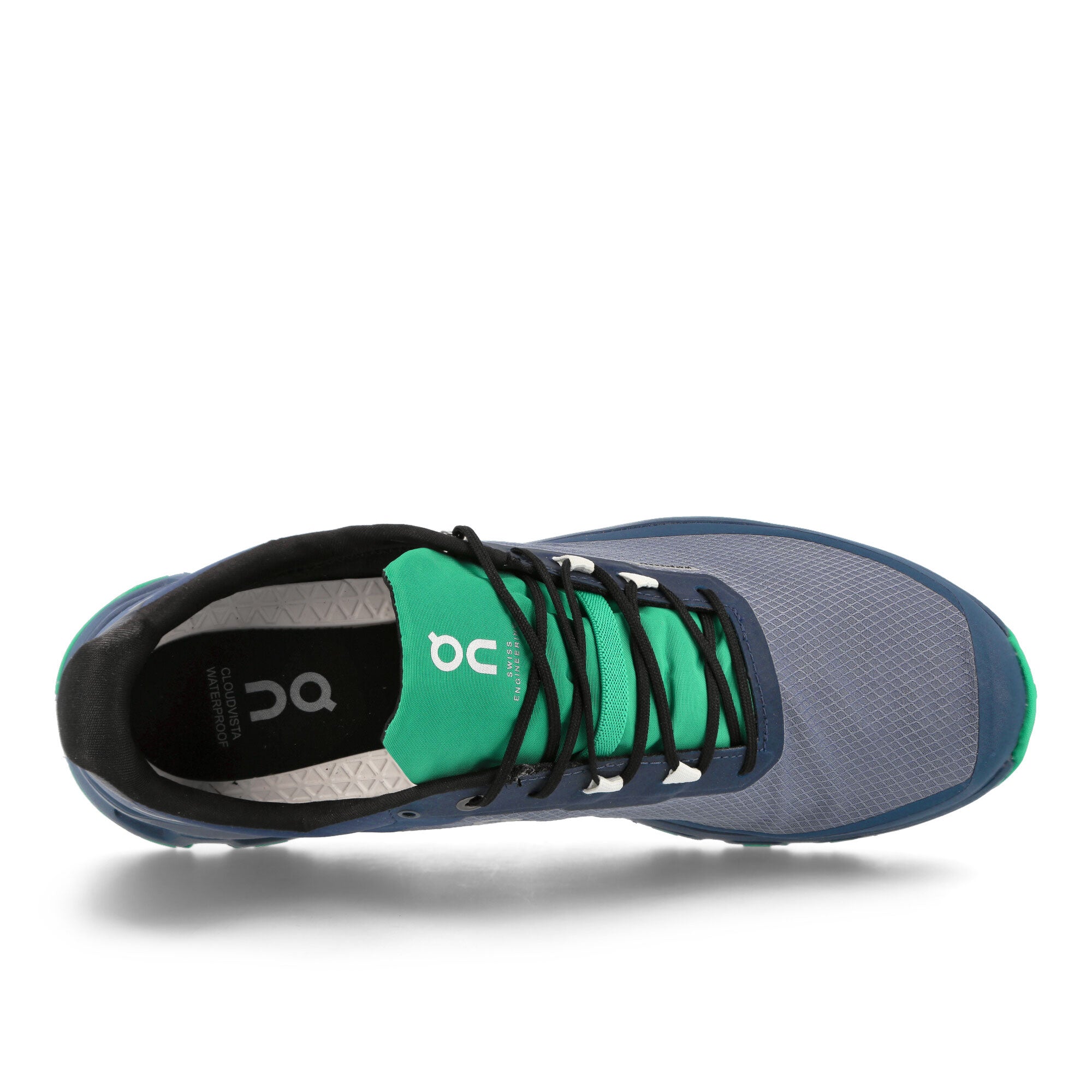 On Cloudvista Waterproof Metal / Denim Low Top Sneakers  Detail View 1 | Overkill