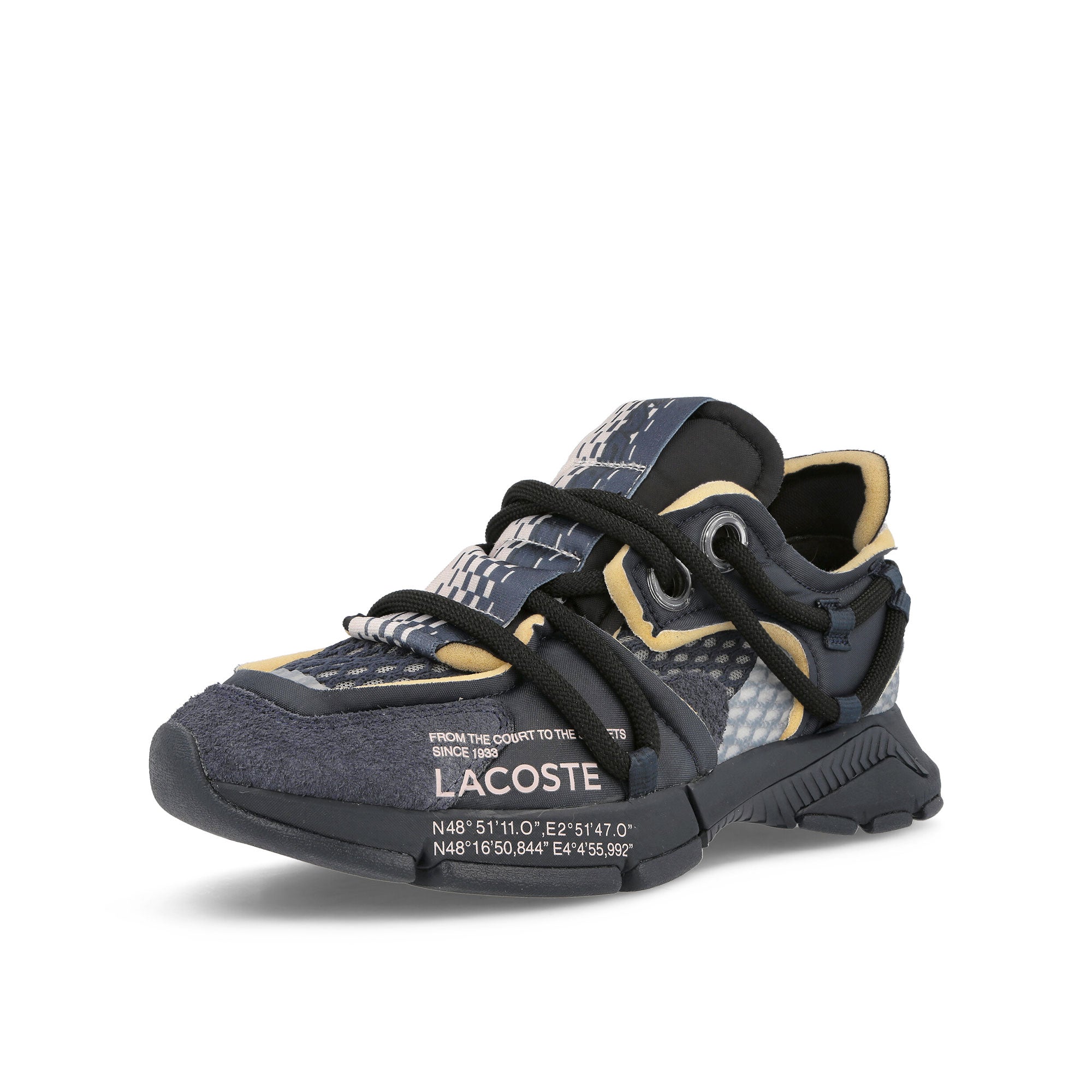 Lacoste L003 Active RWY 123 1 SMA Navy-Black Low Top Sneakers  Close Up | Overkill