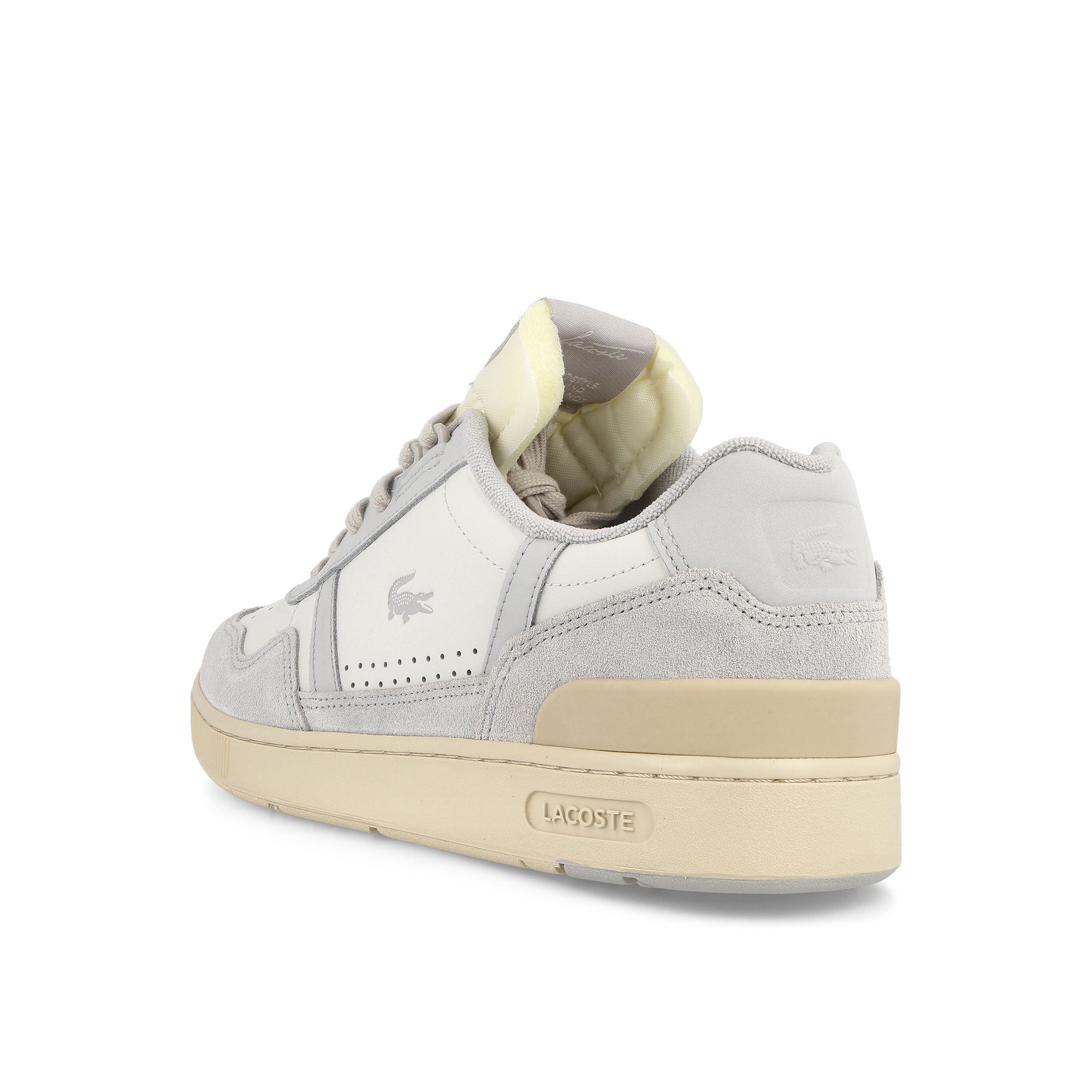Lacoste T-Clip 123 2 SMA Off White-Grey Low Top Sneakers  Material | Overkill