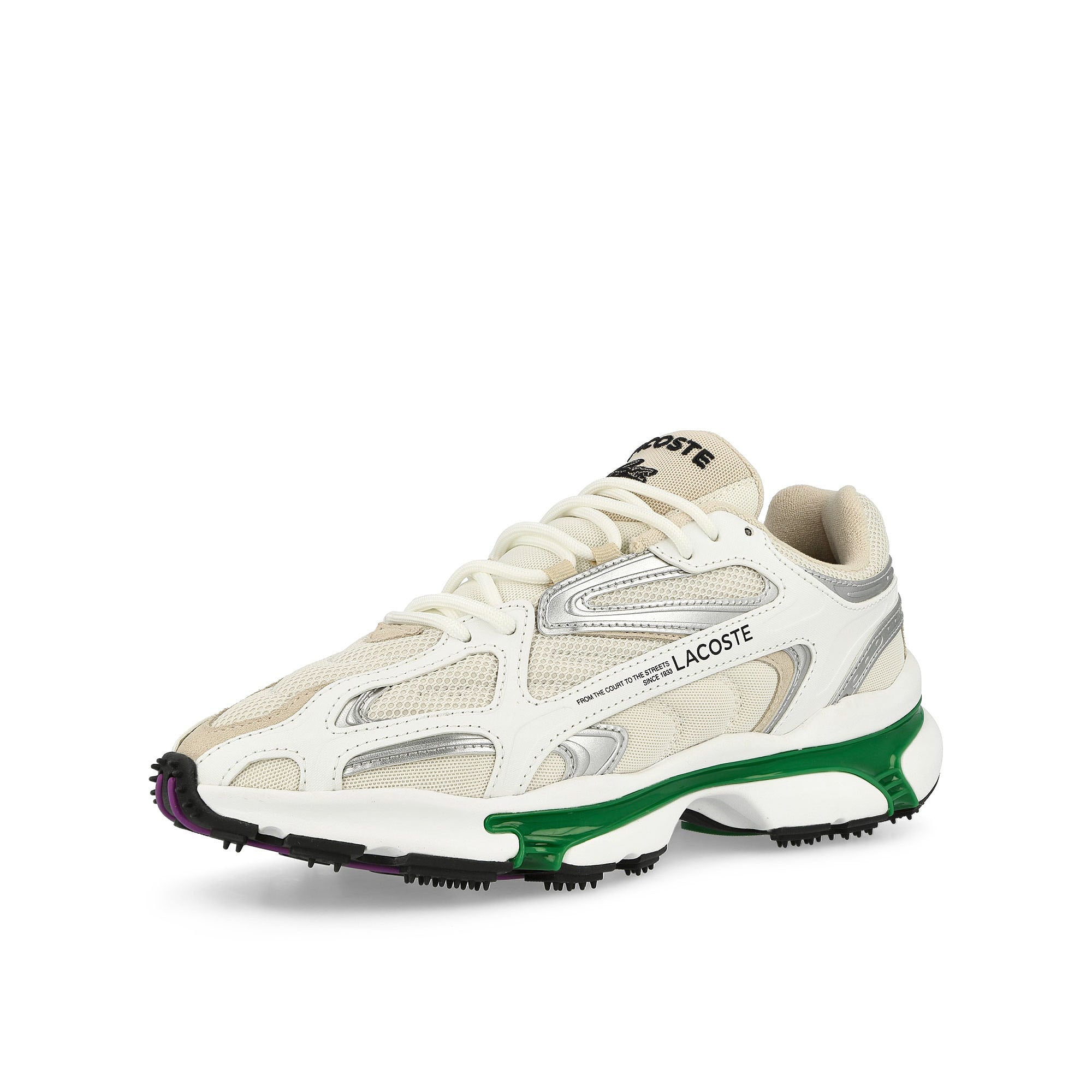Lacoste L003 2K24 124 1 SMA White / Green Low Top Sneakers  Close Up | Overkill