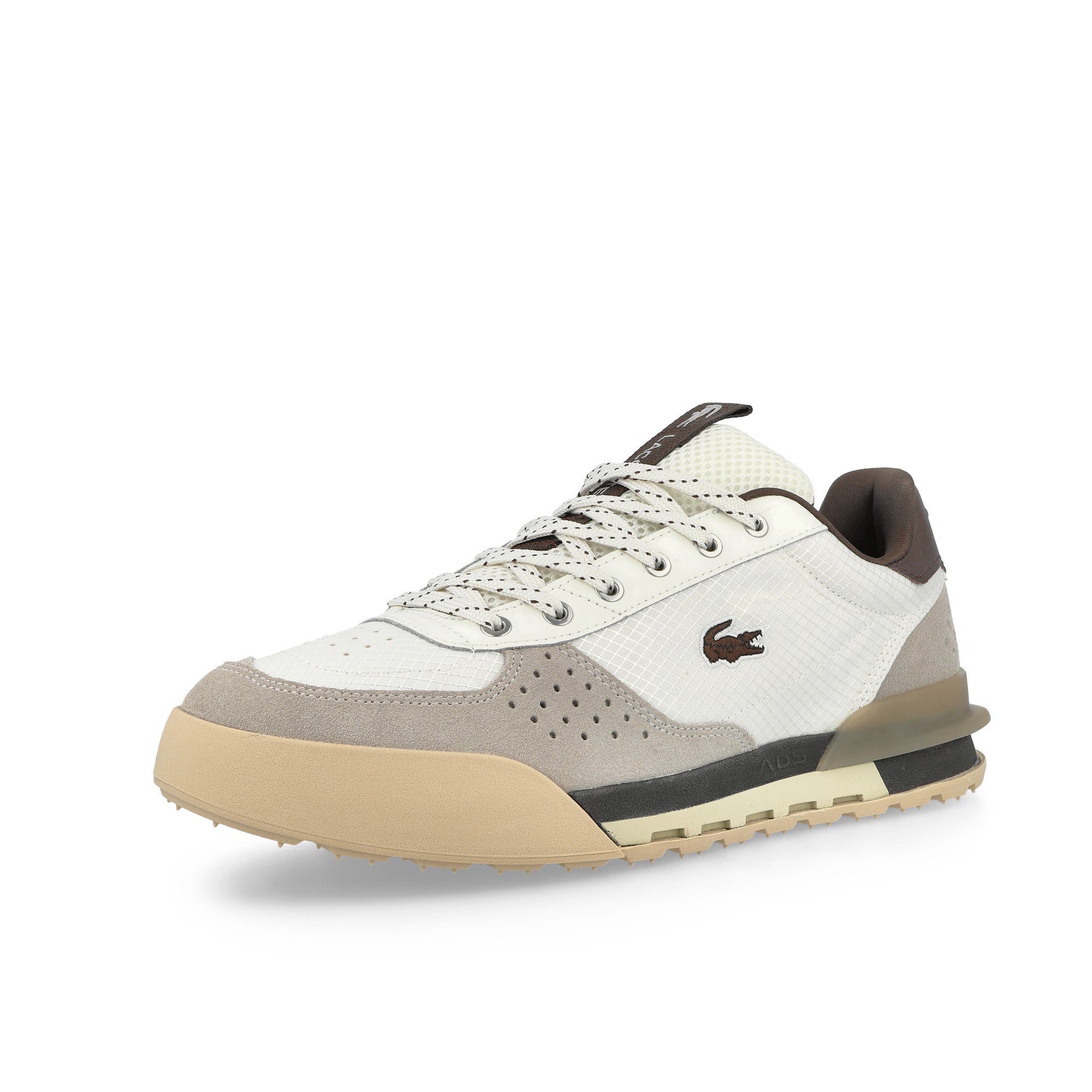 Lacoste Slam Break 226 1 SMA Off White / Dark Brown - Textile Sneaker 752SMA00162F5 Close-up | Overkill
