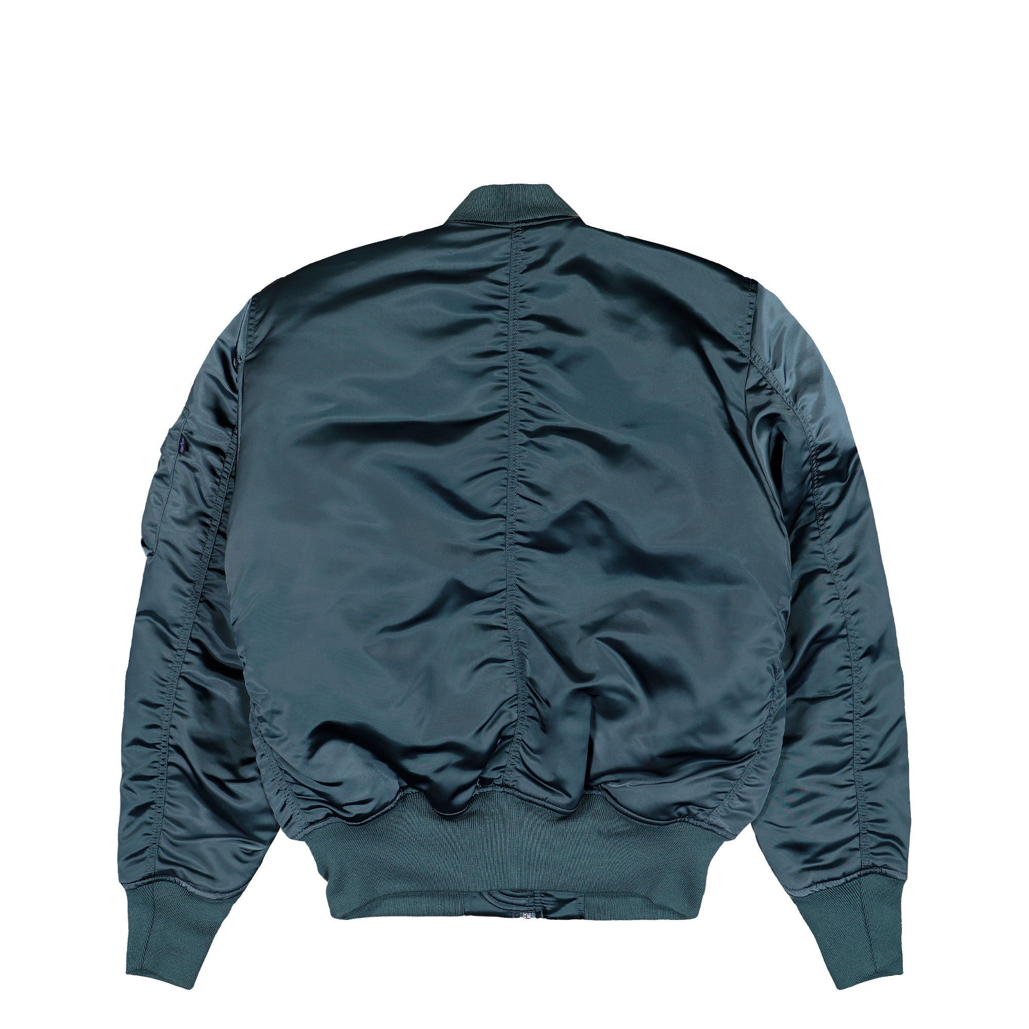Alpha Industries MA-1 Base Flight Bomber Jacket Denim Blue Bomber & Varsity Jackets 756111-439 Close-up | Overkill
