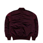Alpha Industries MA-1 Base Flight Jacket Dark Cherry Bomber Jacket 756111-608 Close-up | Overkill
