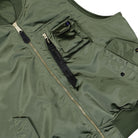 Alpha Industries MA-1 Base Vest Sage Green Vest 758102-01 Detail View 2 | Overkill
