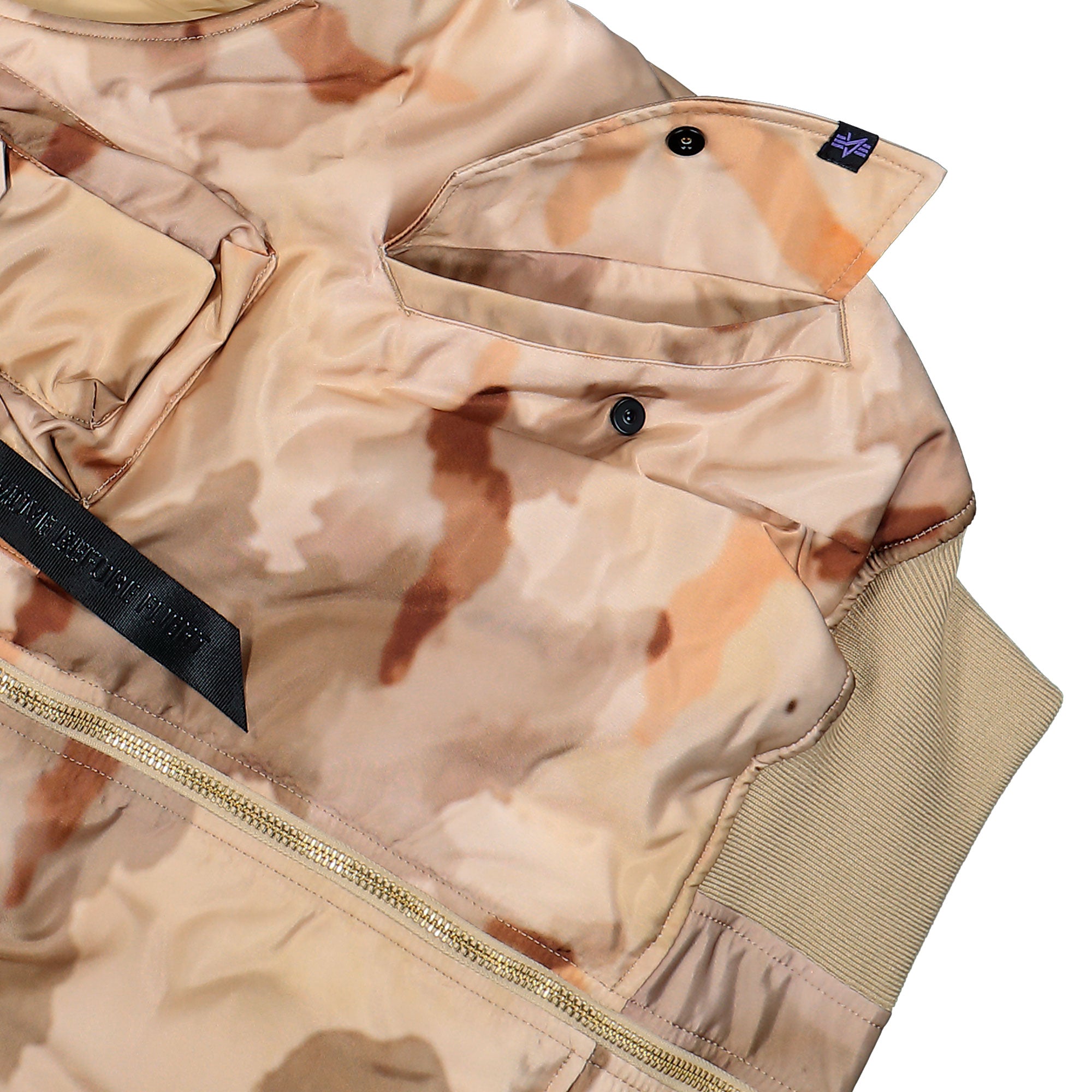Alpha Industries MA-1 Base Camo Vest Sentinel Desert Camo Vests 758102C-901 Detail View 2 | Overkill
