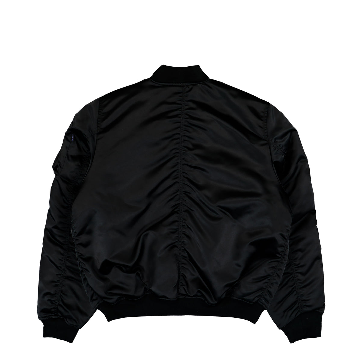 Alpha Industries MA-1 UV Bomber Jacket Black Bomber Jacket 766027-03 Close-up | Overkill

