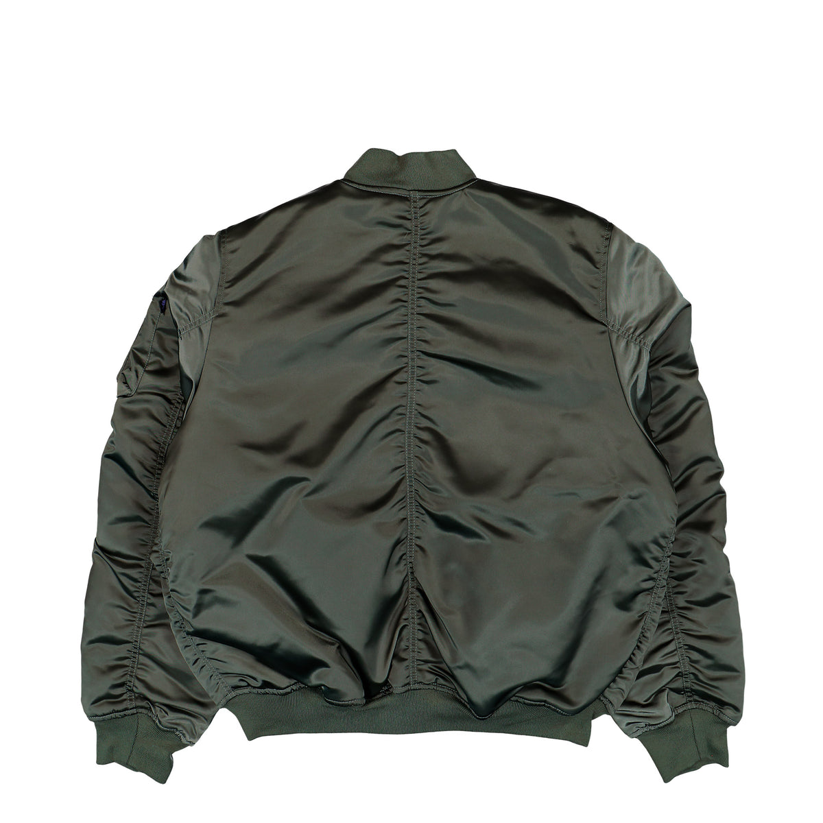 Alpha Industries MA-1 UV Bomber Jacket Vintage Green Bomber Jacket 766027-432 Close-up | Overkill
