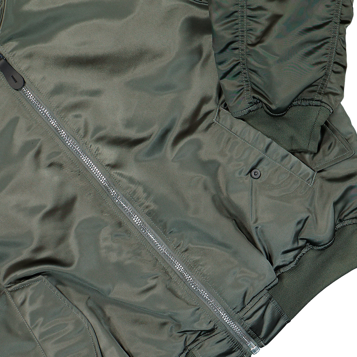 Alpha Industries MA-1 UV Bomber Jacket Vintage Green Bomber Jacket 766027-432 Detail View 1 | Overkill
