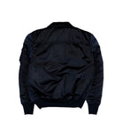 Alpha Industries CWU-45 / P Base UV Bomber Jacket Replica Blue Jacket 768005-07 Close-up | Overkill
