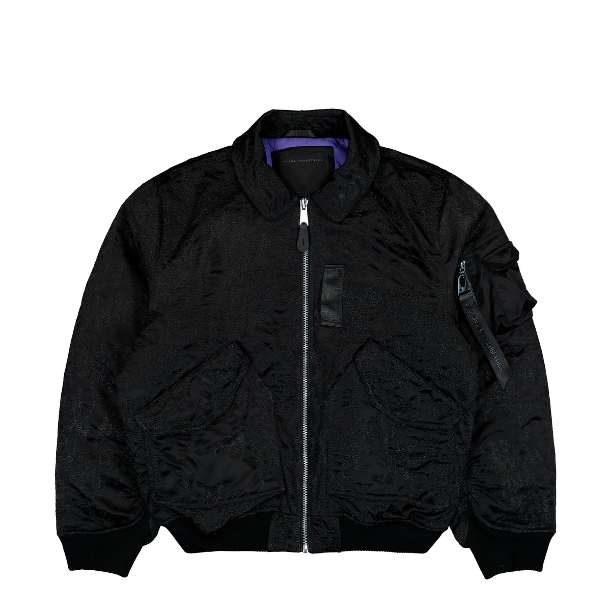Alpha Industries CWU-45 / P Camo Embroidery UV Bomber Jacket Black Bomber Jacket 768009-03 | Overkill
