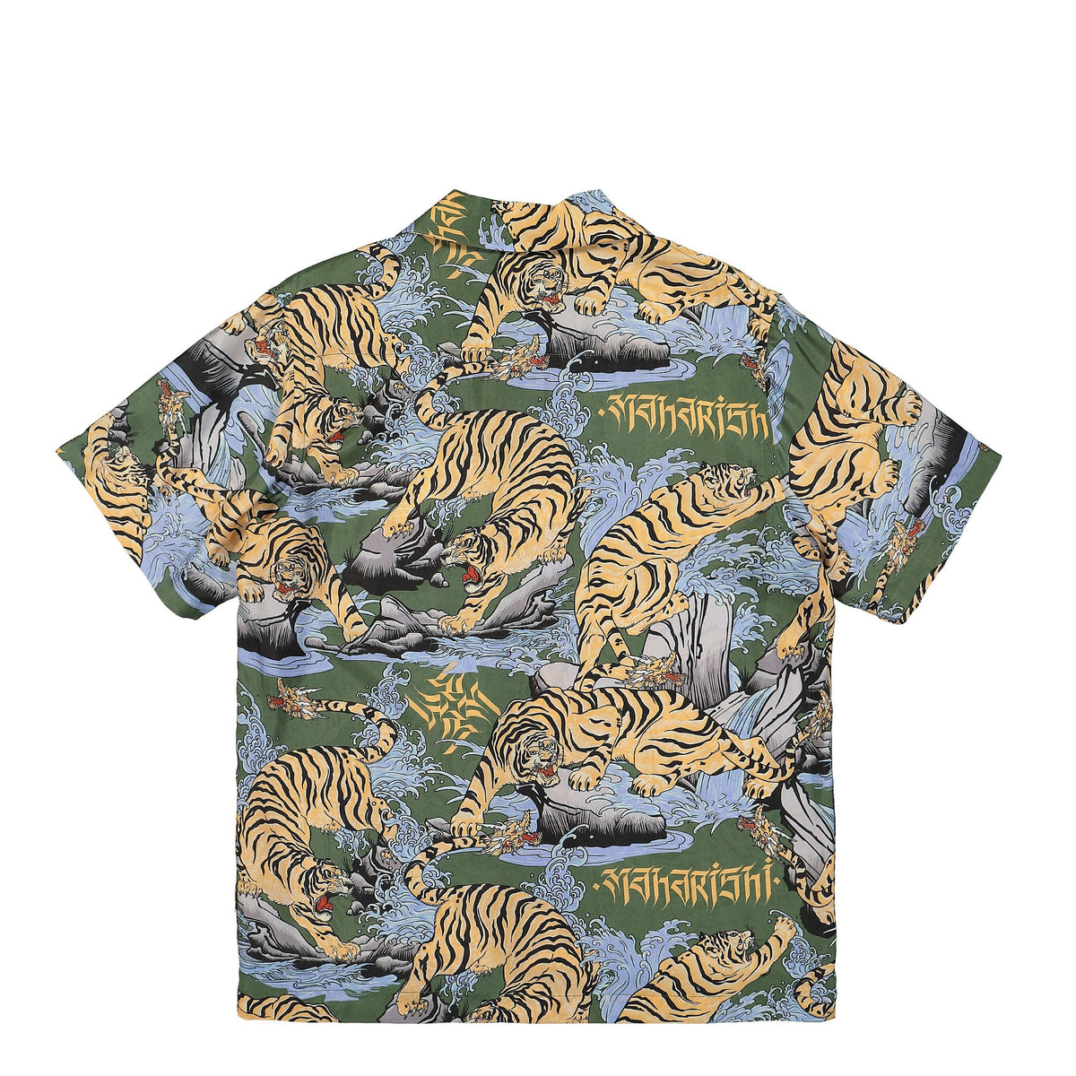 Maharishi Water Tiger Camp Collar Shirt Olive Shirts Material | Overkill