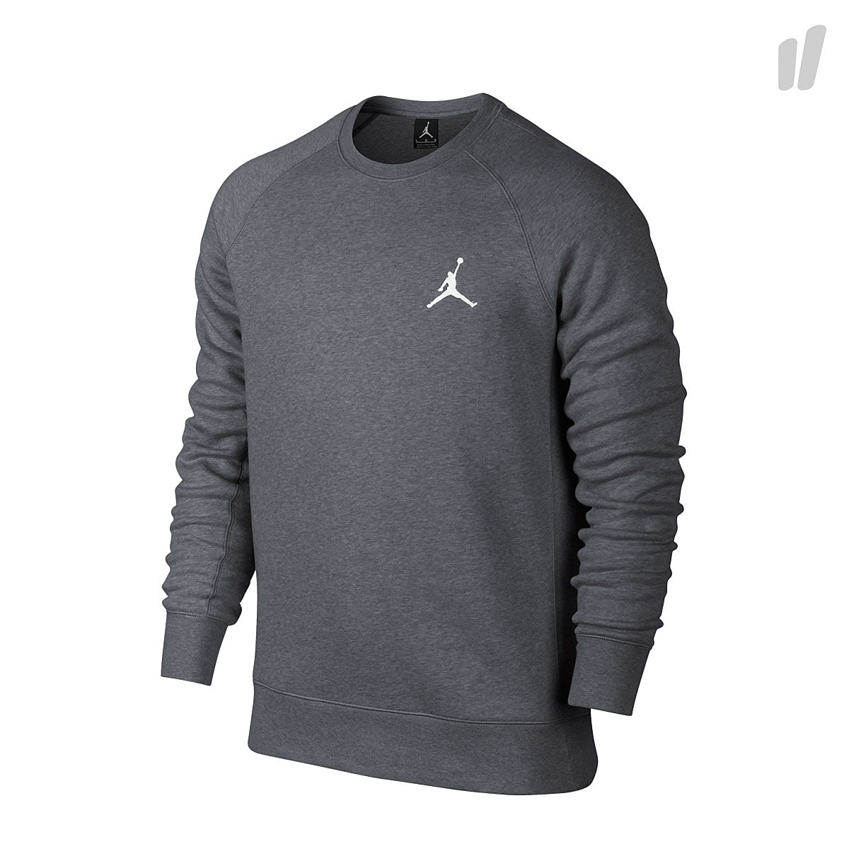 Nike Air Jordan Flight Fleece Crew Carbon Heather / White Sweatshirts 823068 091 | Overkill
