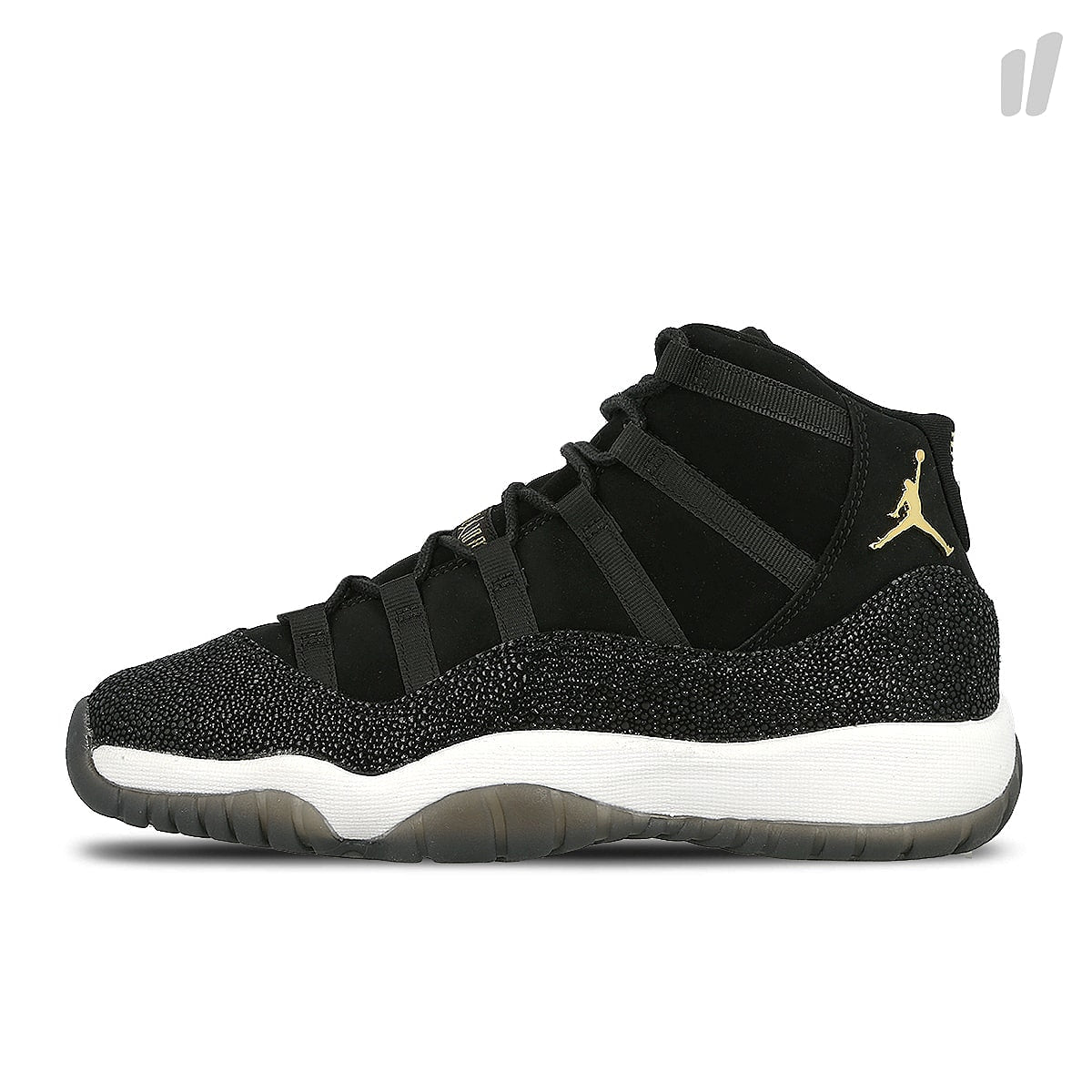 Jordan Air Jordan 11 Retro Premium HC Black / Metallic Gold - White - Infrared 23 Mid Top Sneakers 852625 030 | Overkill