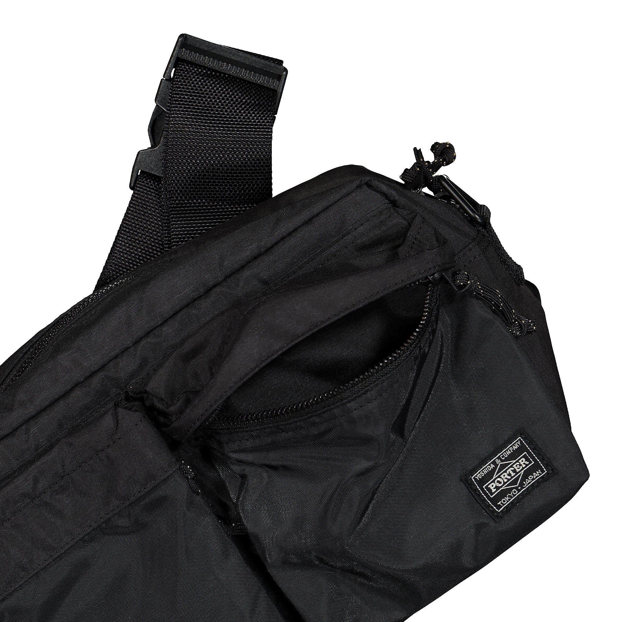 Porter-Yoshida & Co. Force 2Way Waist Bag Black Hip & Waist Bags Detailfoto | Overkill