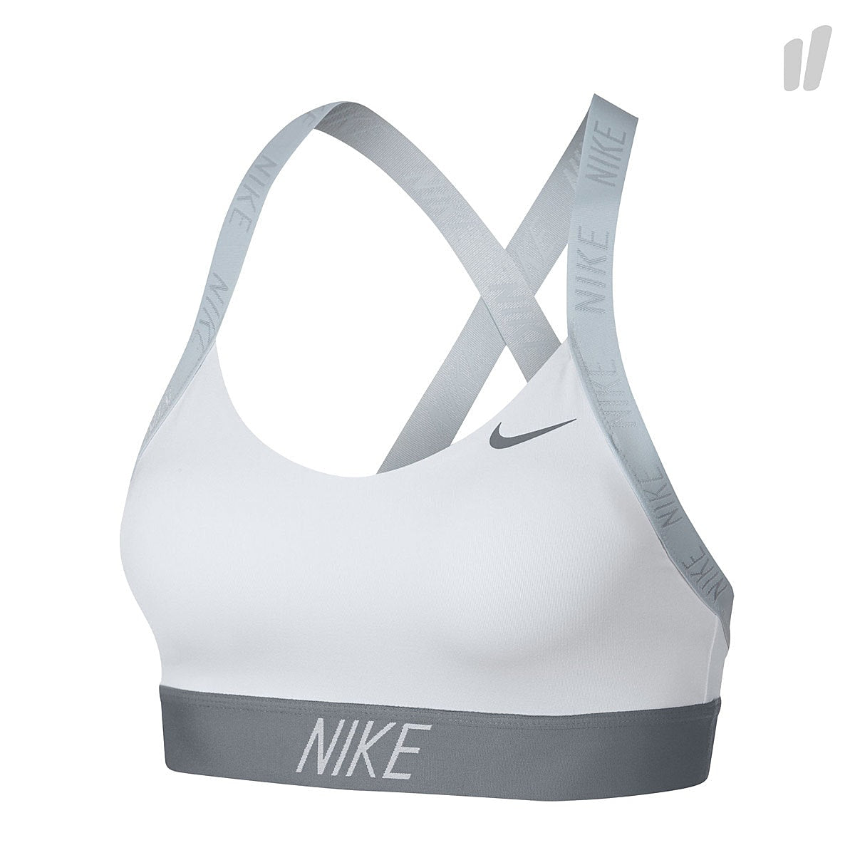 Nike Wmns Pro Indy Logo Back Bra White / Cool Grey Underwear 858583 100 | Overkill