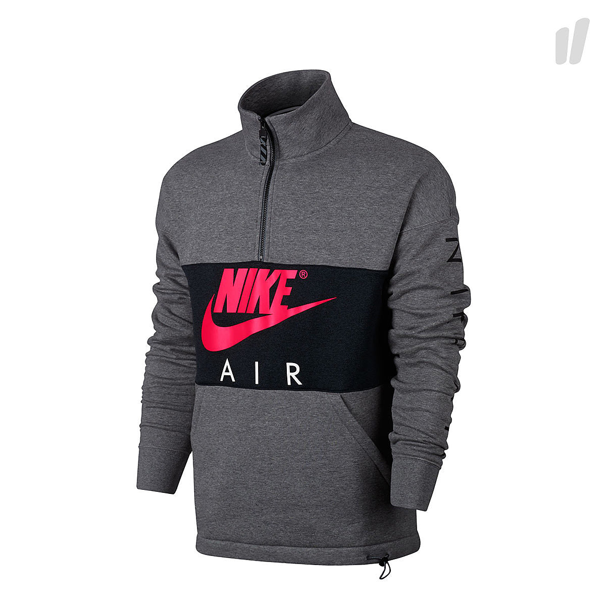 Nike Air Top Sweatshirt Carbon Heather / Anthracite / Siren Red Sweatshirts 861620 091 | Overkill