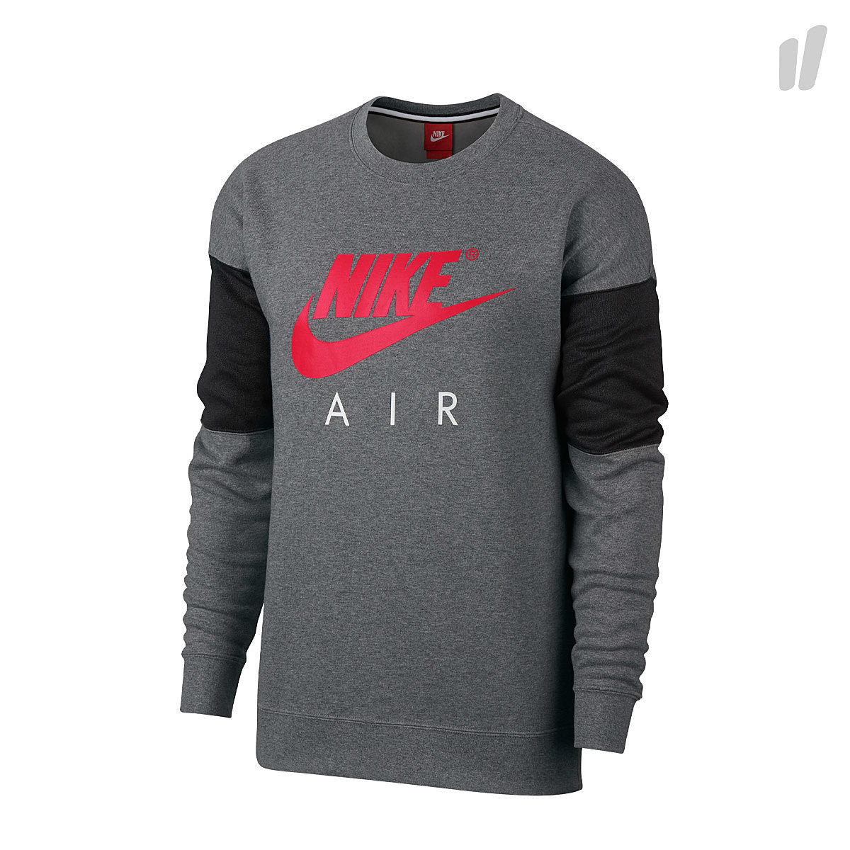 Nike Air Crew Sweatshirt Carbon Heather / Anthracite / Siren Red Sweatshirts 861622 091 | Overkill