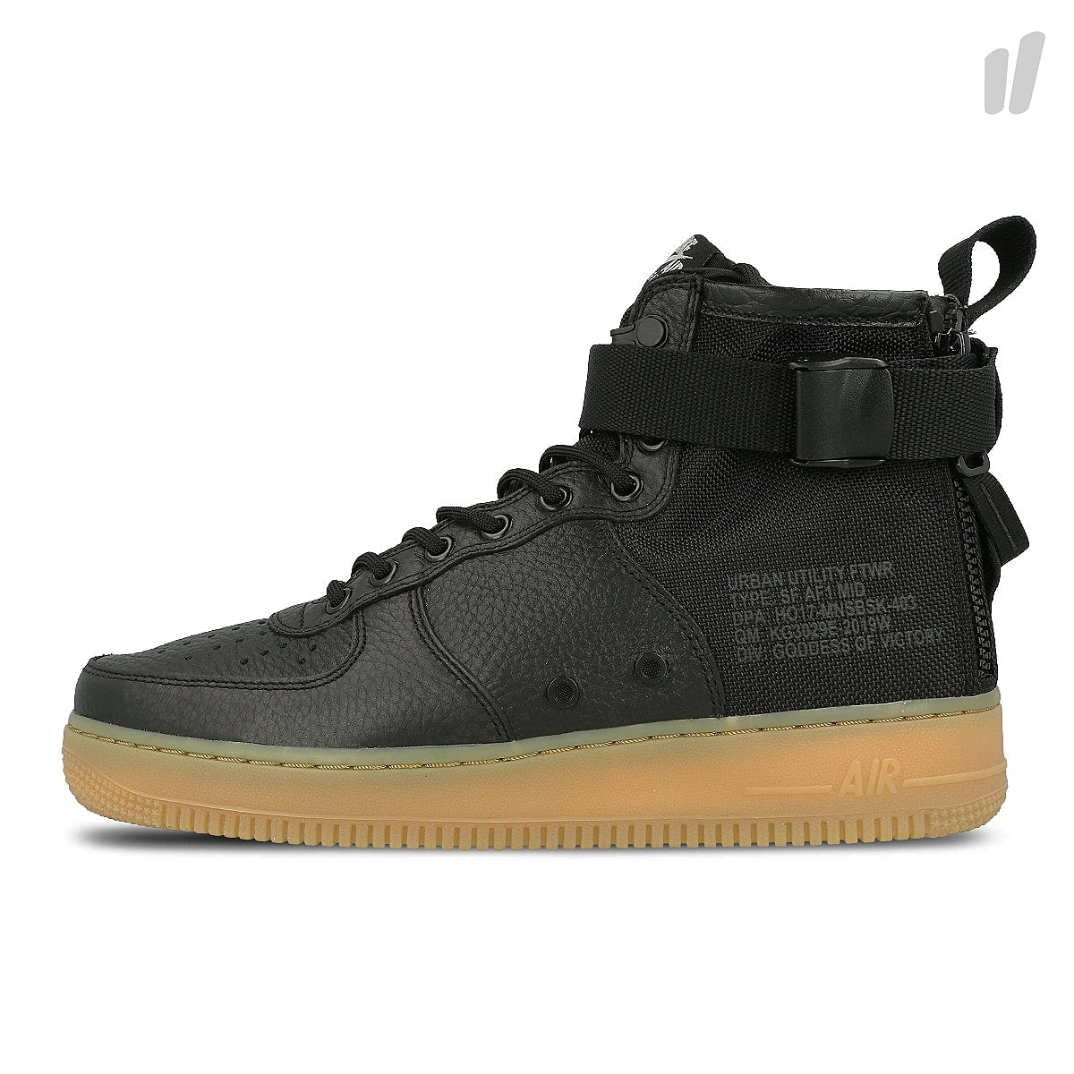 Nike sf air force 1 mid Black / Black - Gum Light Brown Sneakers 917753 003 | Overkill