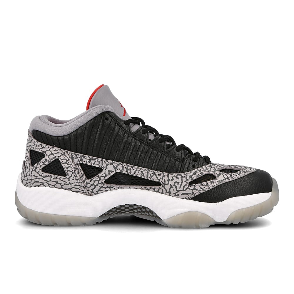 Jordan Air Jordan 11 Retro Low IE Black / Fire Red - Cement Crey - White   Material | Overkill