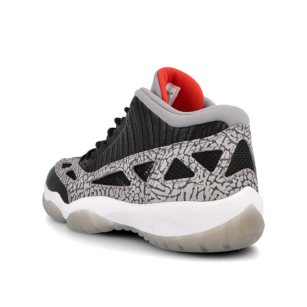 Jordan Air Jordan 11 Retro Low IE Black / Fire Red - Cement Crey - White  Close-up | Overkill