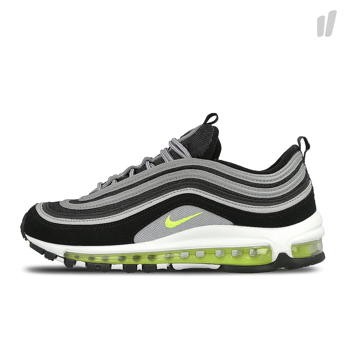 Nike air max 97 Black / Volt - Metallic Silver - White Sneakers 921826 004 | Overkill