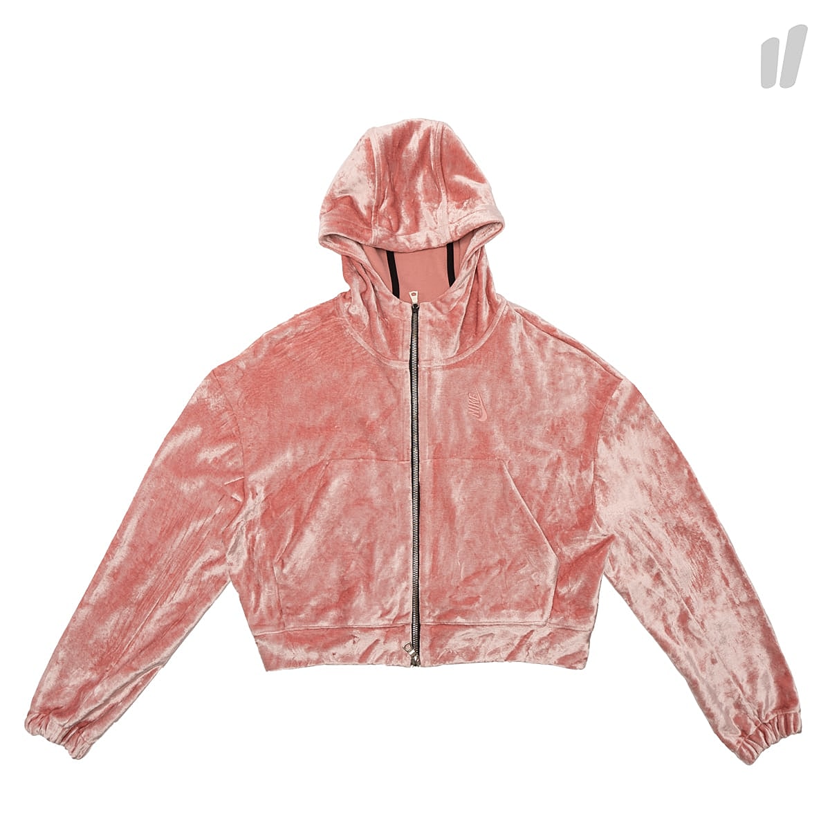 Nike Wmns Essentials Velour Full Zip Hoodie Pink Hoodies 943683 685 | Overkill