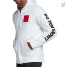 Jordan Air Jordan 3 Flight Fleece Full Zip Hoodie White / University Red / Black Hoodies 943924 100 | Overkill