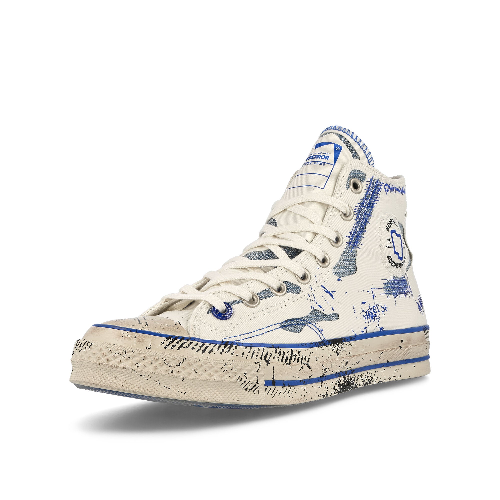 Converse Ader Error x Converse Chuck 70 Hi White / Blue / Imperial Blue High Top Sneakers  Close Up | Overkill