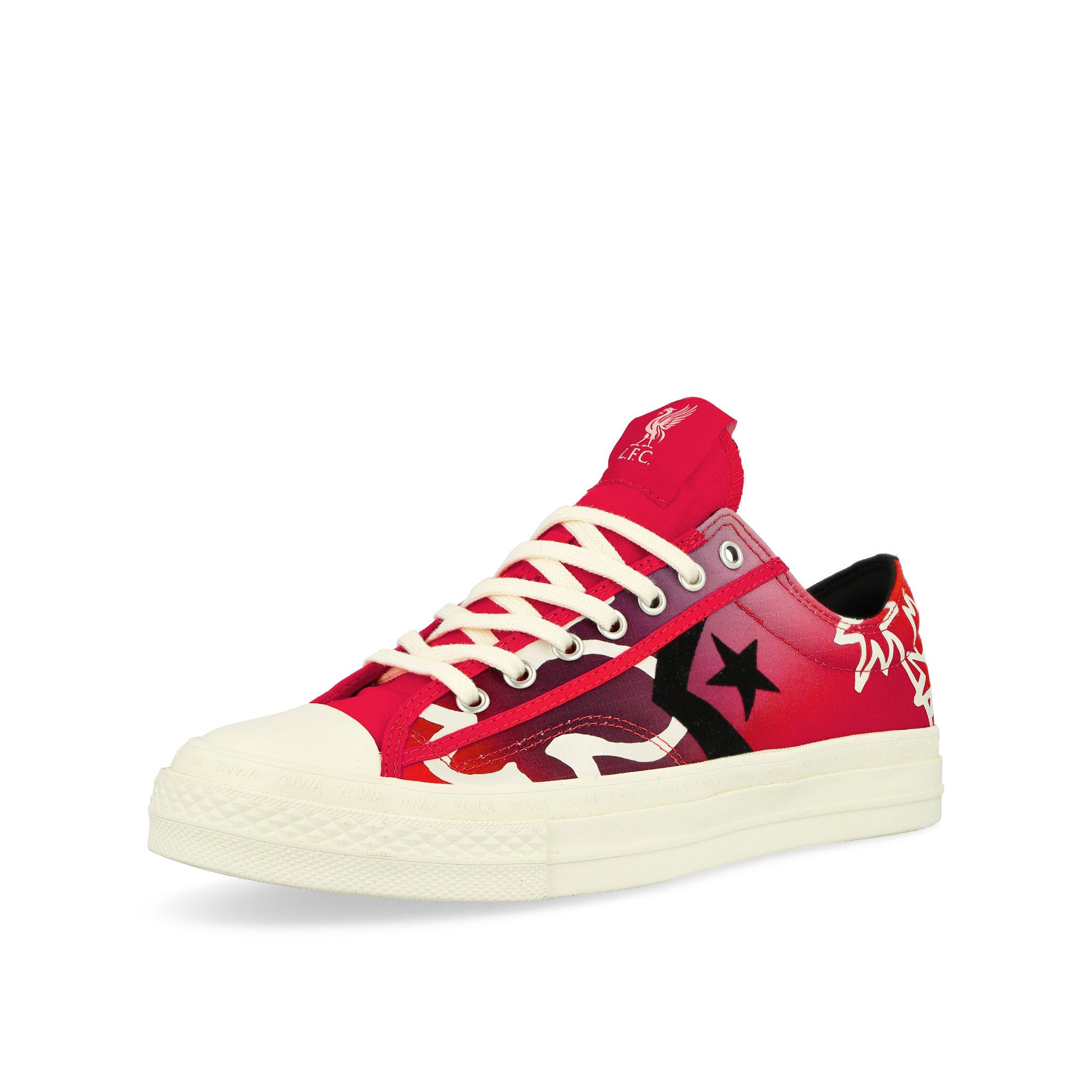 Converse Liverpool FC x Converse Star Player 76 OX Tomato / Egret / Black Sneakers  Close Up | Overkill