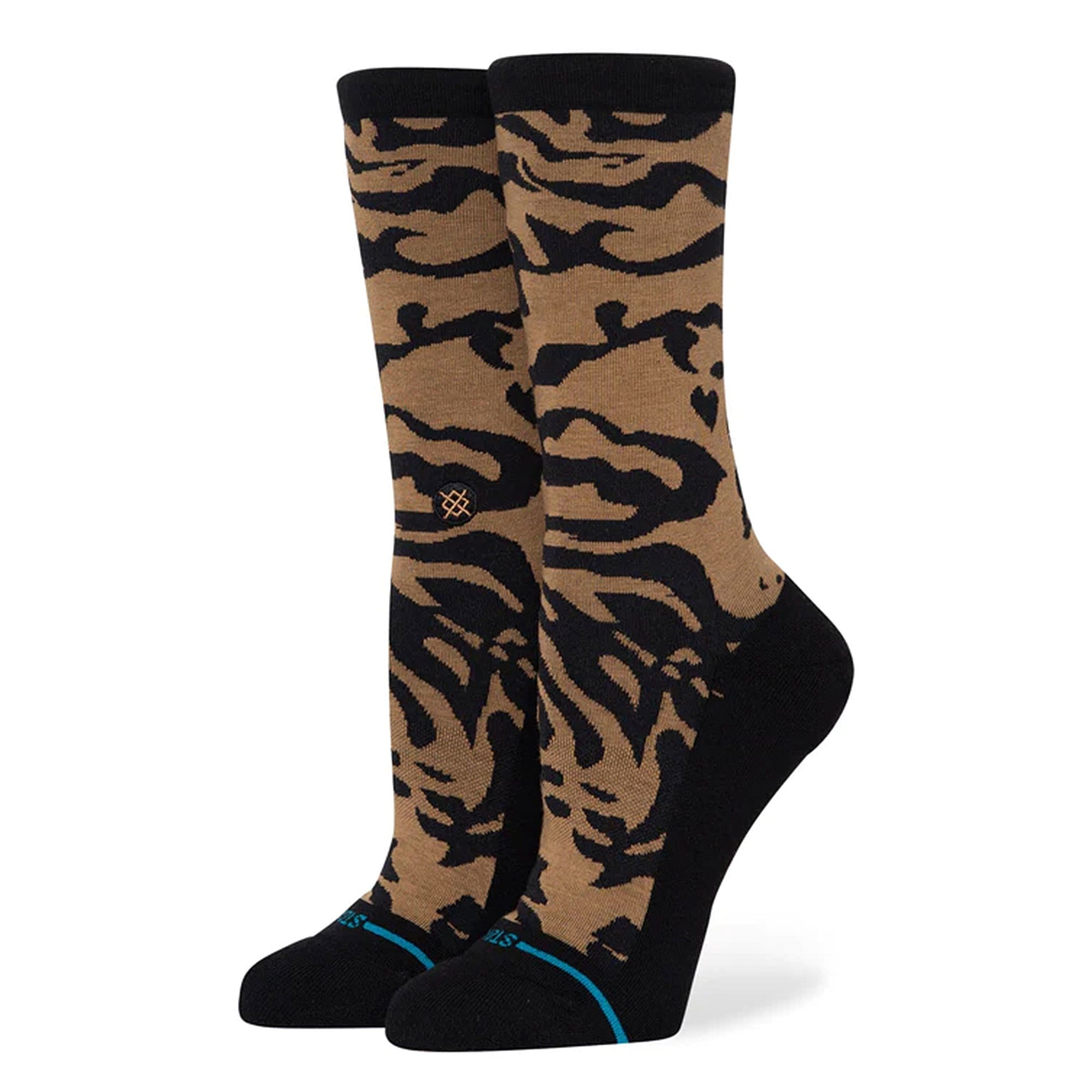 Stance Wmns Animalistic Crew Socks Black / Brown Socks A545A24ANI-BBRN | Overkill