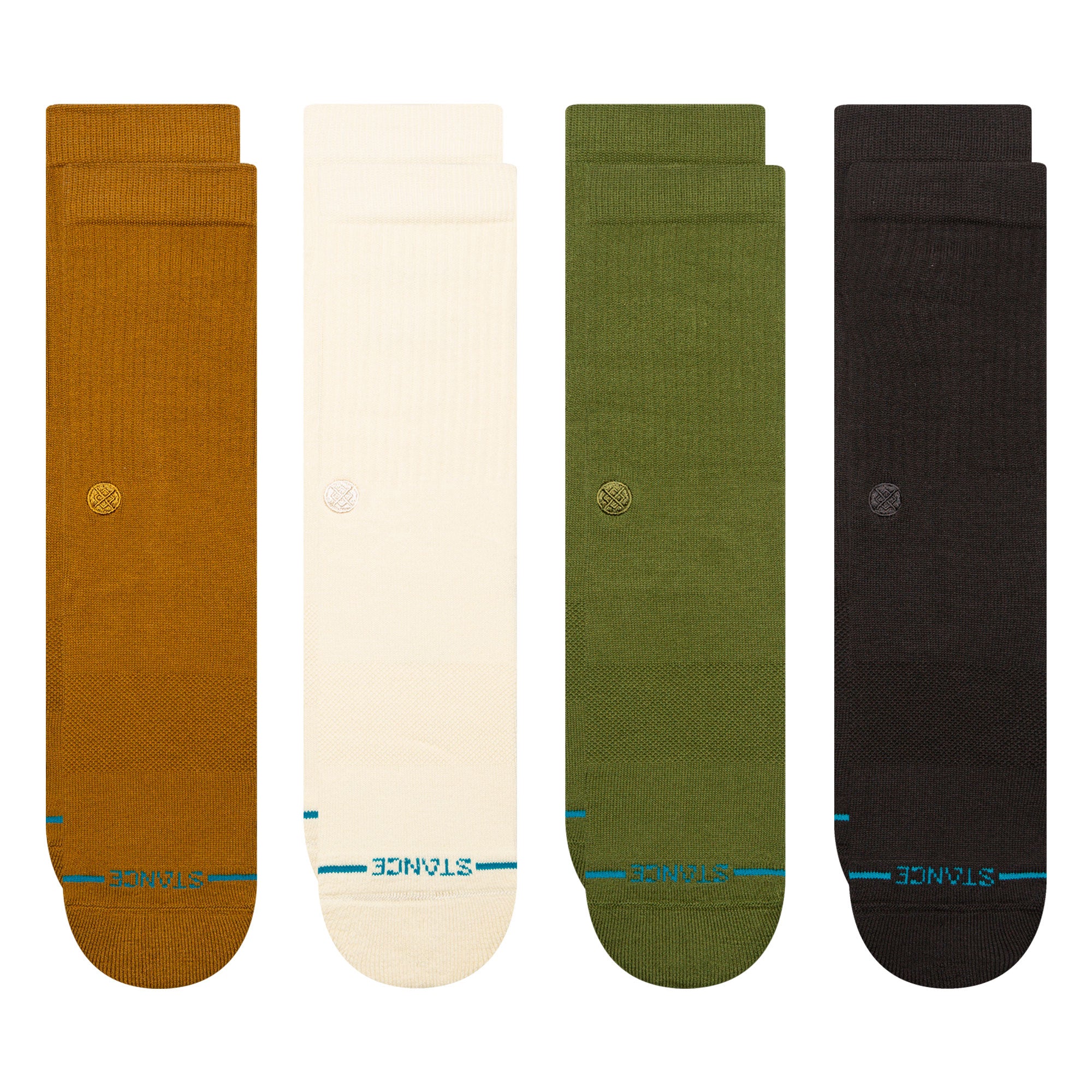Stance Icon Crew 4 Pack Socks Gold Socks A556C24ICP-GLD | Overkill