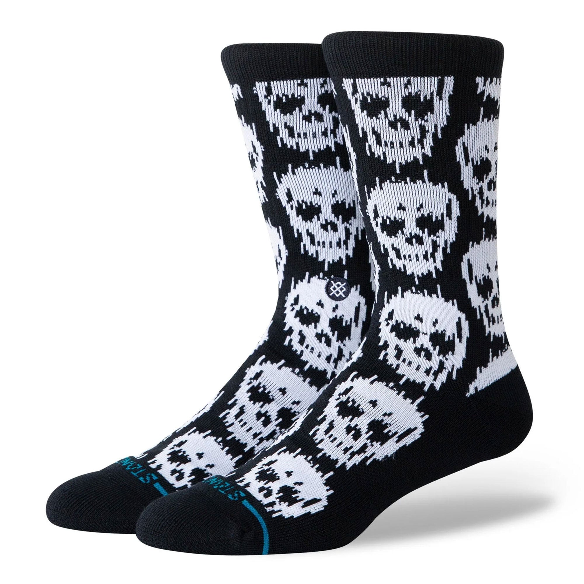 Stance Static Skull Crew Socks Black Socks A556C26STA-BLK | Overkill
