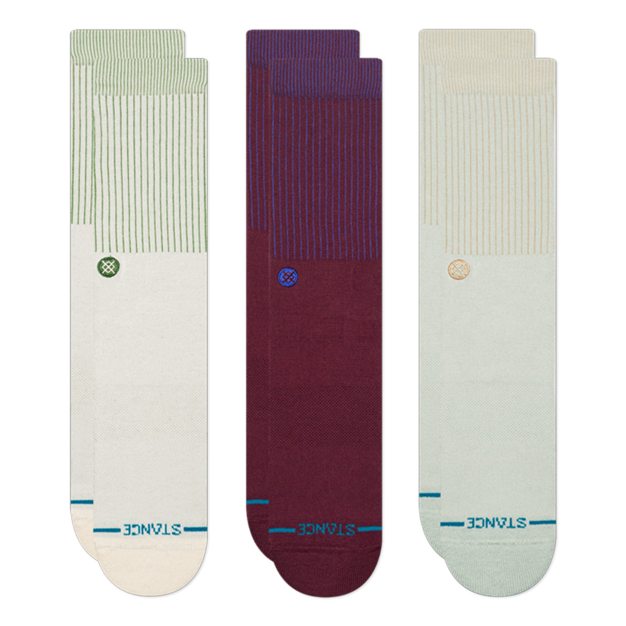 Stance Icon Pop Crew 3 Pack Socks Multicolor Socks A556D25ICO-CVS | Overkill