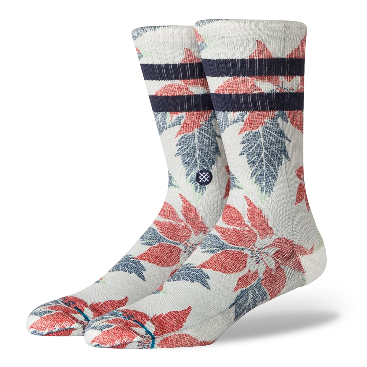 Stance Poinsettia Paradise Crew Socks Grey Socks A556D26POI-GRY | Overkill
