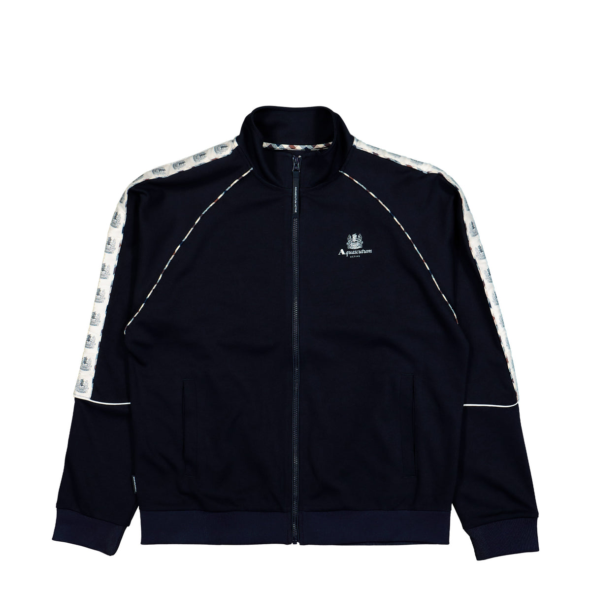 Aquascutum Crest Tape Tracktop Navy Jackets AA-A006-SW026 11 | Overkill
